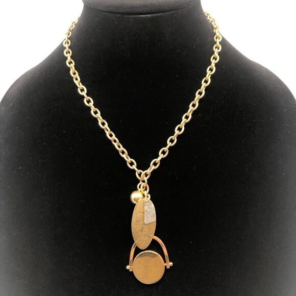 Gold Plated Chain w/ Thick chain and Muti Pendant - Picture 3 of 3